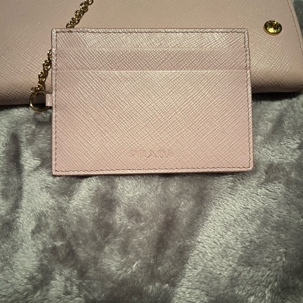 Prada Light Pink Saffiano Leather Continental Wallet with Gold Hardware - Picture 16 of 16